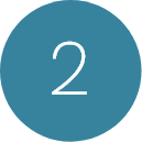 Number 2 centered within a blue circle