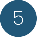 Blue circular icon with the number 5 in the center.