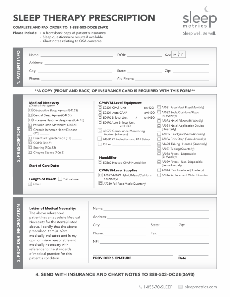 PAP Tx Rx Fillable Form Download Link